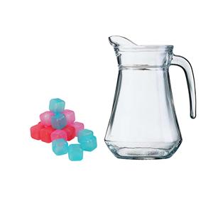 Luminarc karaf schenkkan van glas 1300 ml met 18x herbruikbare ijsklontjes -