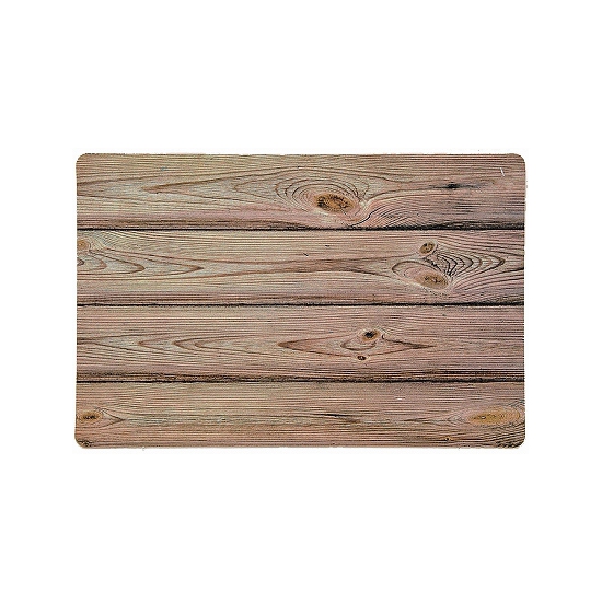 Merkloos 2x Kunststof placemats met hout look 43 x 28 cm -