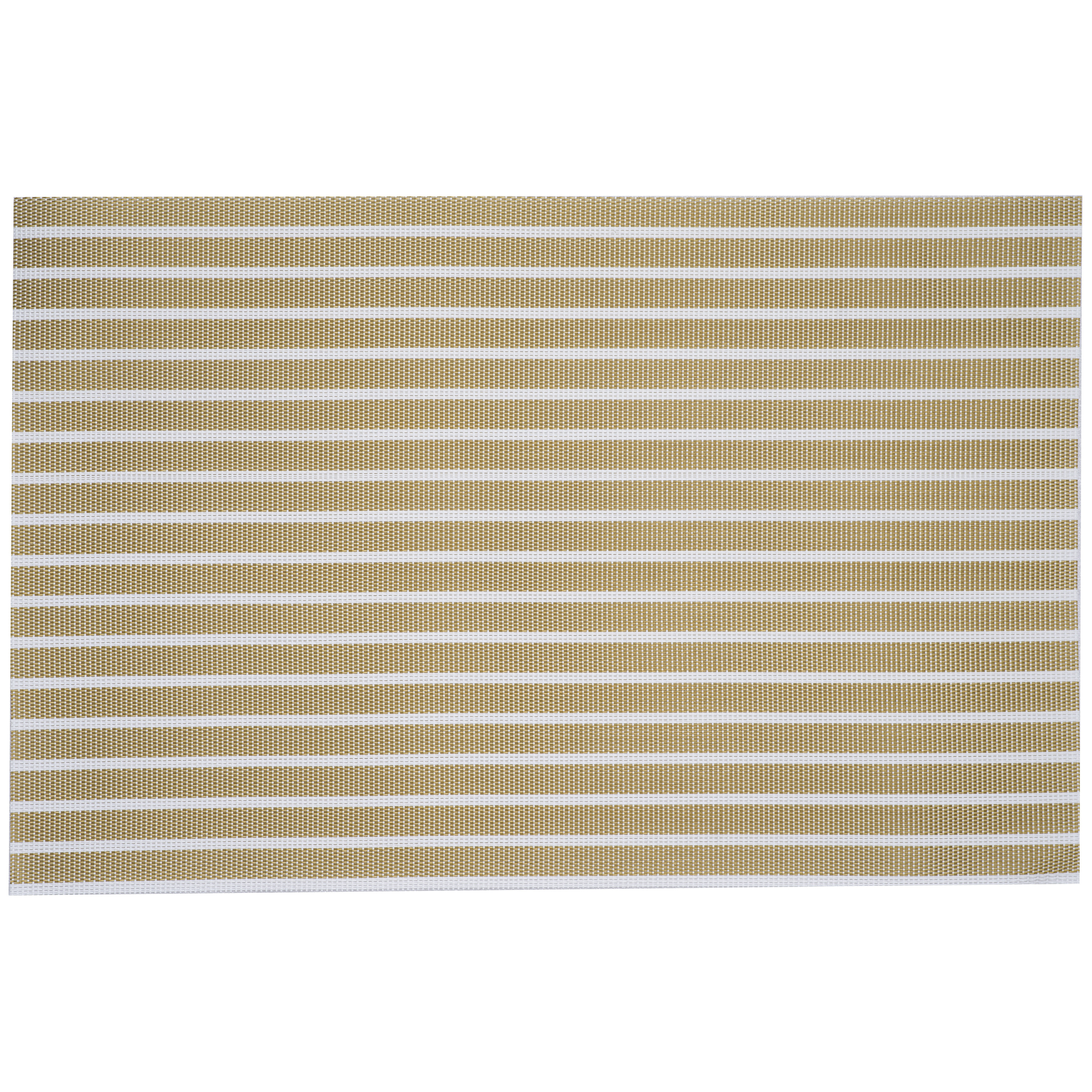 Cosy & Trendy 2x Rechthoekige placemats goud/wit geweven/gevlochten 30 x 45 cm -