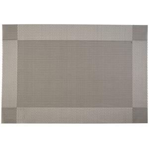 Cosy & Trendy 2x Rechthoekige placemats grijs geweven met rand 30 x 45 cm -