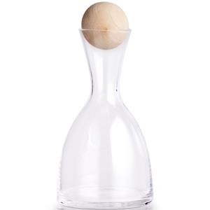 Zeller 1x Luxe glazen karaffen met houten bol/bal dop 750 ml -