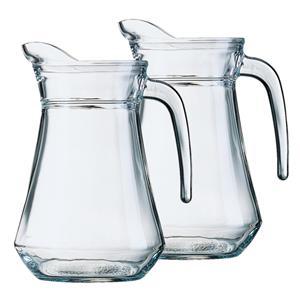 Arcoroc 2x stuks glazen schenkkannen/karaffen 1,3 liter -