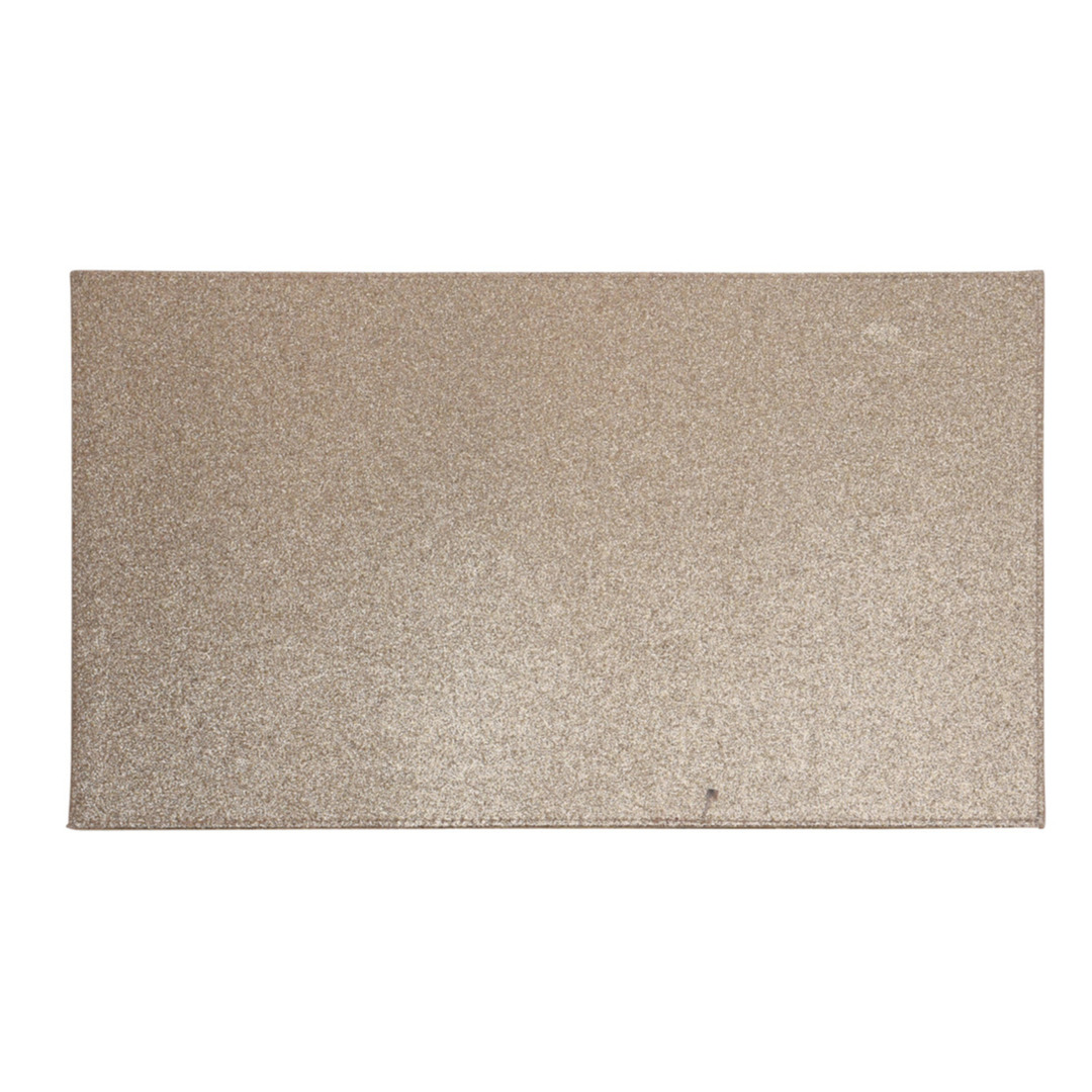 Merkloos 2x Rechthoekige glitter placemats/onderleggers bruin/goud x 29 cm -