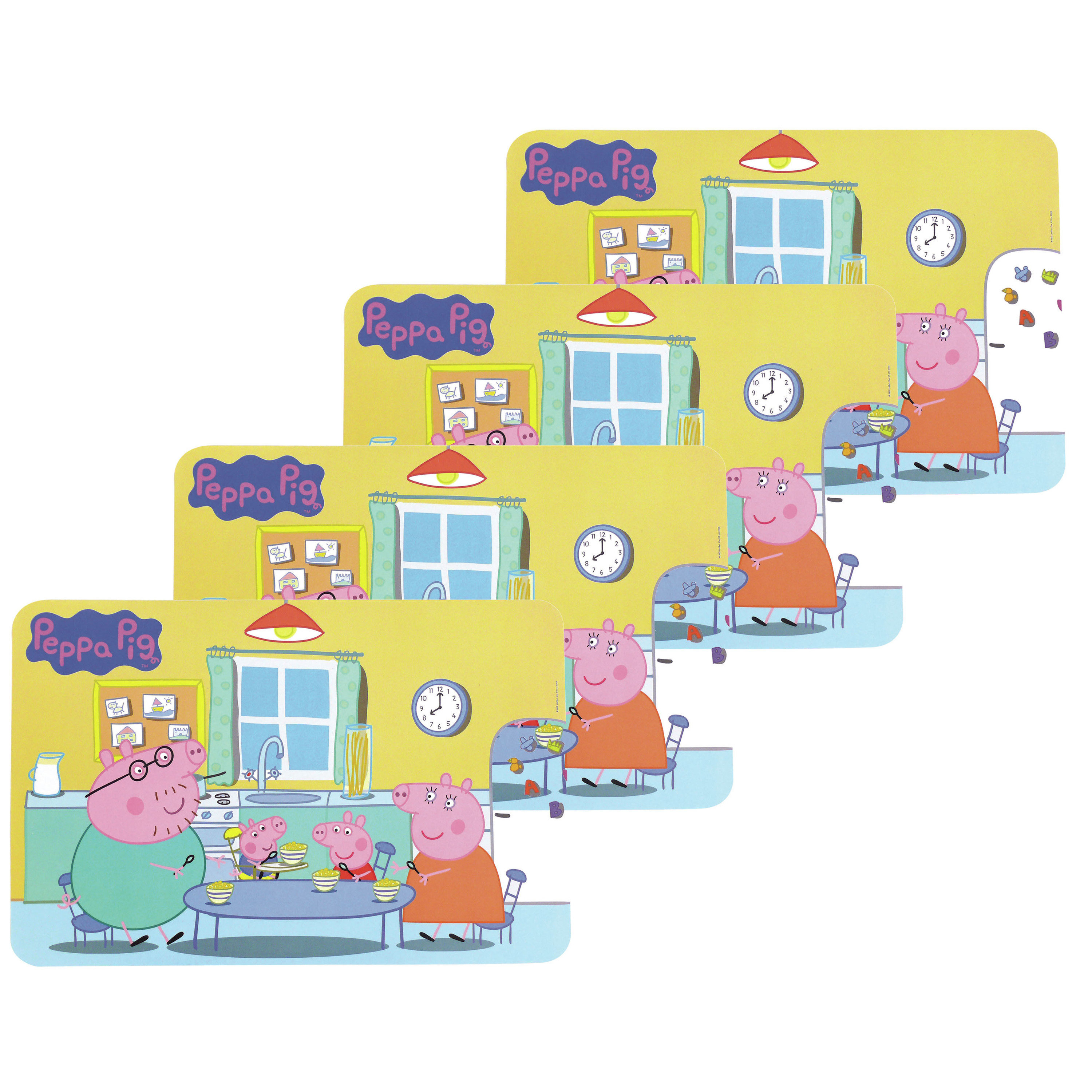 Peppa Pig 4x stuks placemats voor kinderen