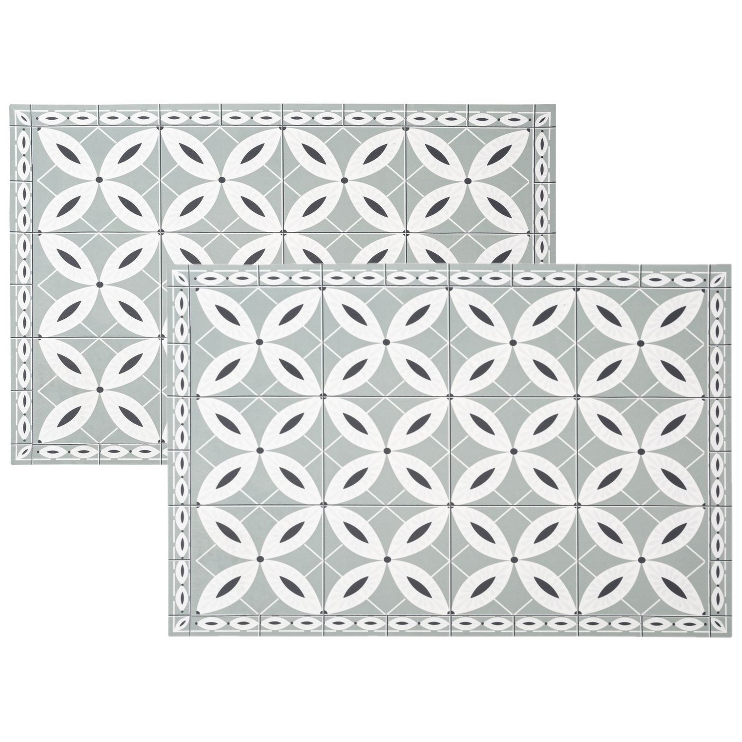 Secret de Gourmet Set van 4x stuks placemats mozaiek grijs vinyl 45 x 30 cm -