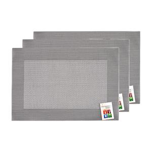 Merkloos Placemats Hampton - 6x - zilver/grijs - PVC - 30 x 45 cm -