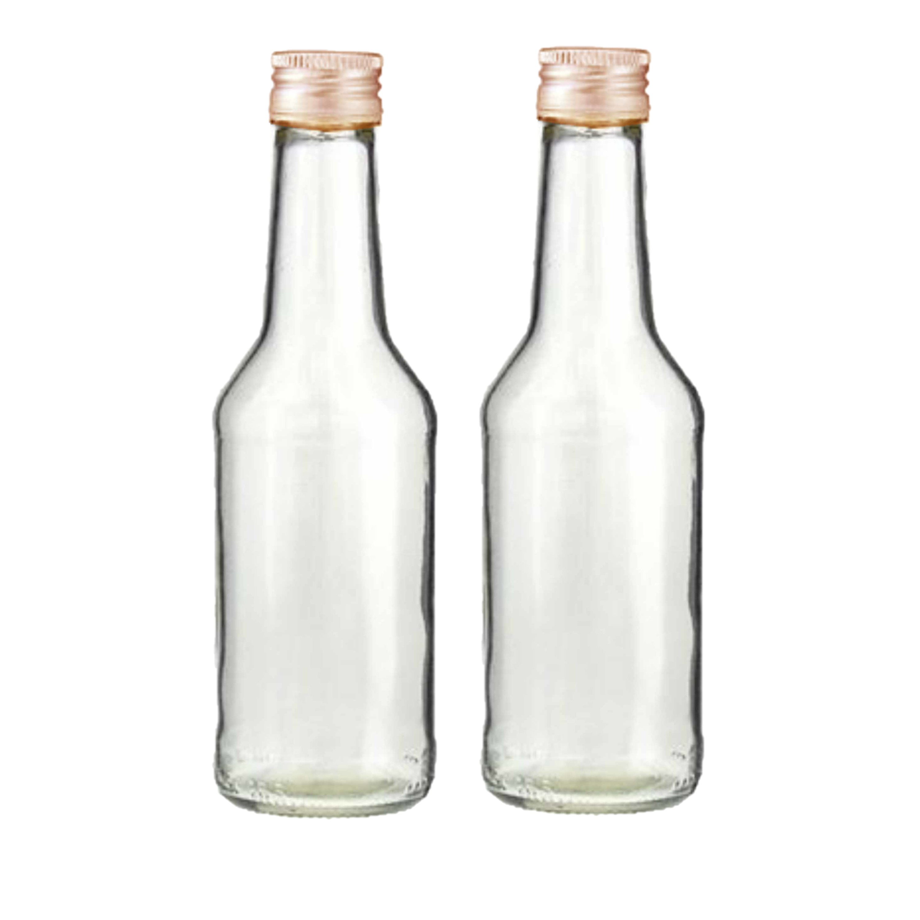 Merkloos Set van 10x stuks 1x kleine glazen flesjes met schroefdop van 200 ml - Bruiloft bedankjes -
