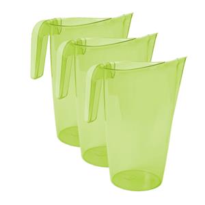 Hega Hogar 4x stuks waterkan/sapkan transparant/groen met inhoud 1.75 liter kunststof -