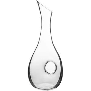 Secret de Gourmet Wijn karaf/decanteer kan 1 liter van glas met slanke afgeschuinde hals -