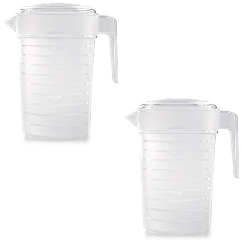 PlasticForte 4x Waterkannen/sapkannen met deksel 1 liter kunststof -