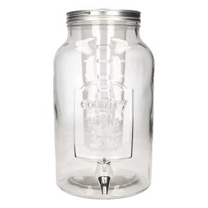 Merkloos Glazen dranken/limonade dispenser - 5,25 liter - H32 x B18 -
