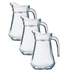 Arcoroc 3x stuks glazen schenkkan/karaf 1 liter -
