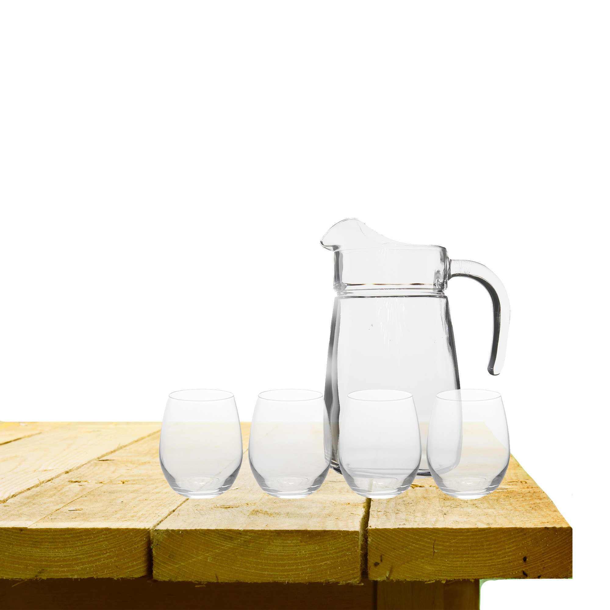 Excellent Houseware karaf schenkkan glas 2300 ml met 4x stuks Oval waterglazen -