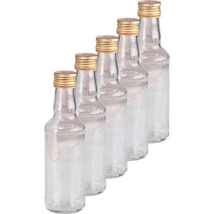 Merkloos Voordeelset van 10x glazen flessen met schroefdoppen 200 ml -
