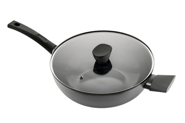 ISENVI Avon keramische wok met deksel 28 CM - Ergo greep