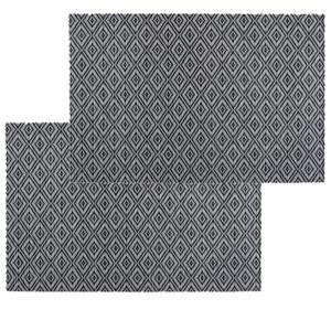Secret de Gourmet Set van 8x stuks placemats grafische print zwart texaline 45 x 30 cm -