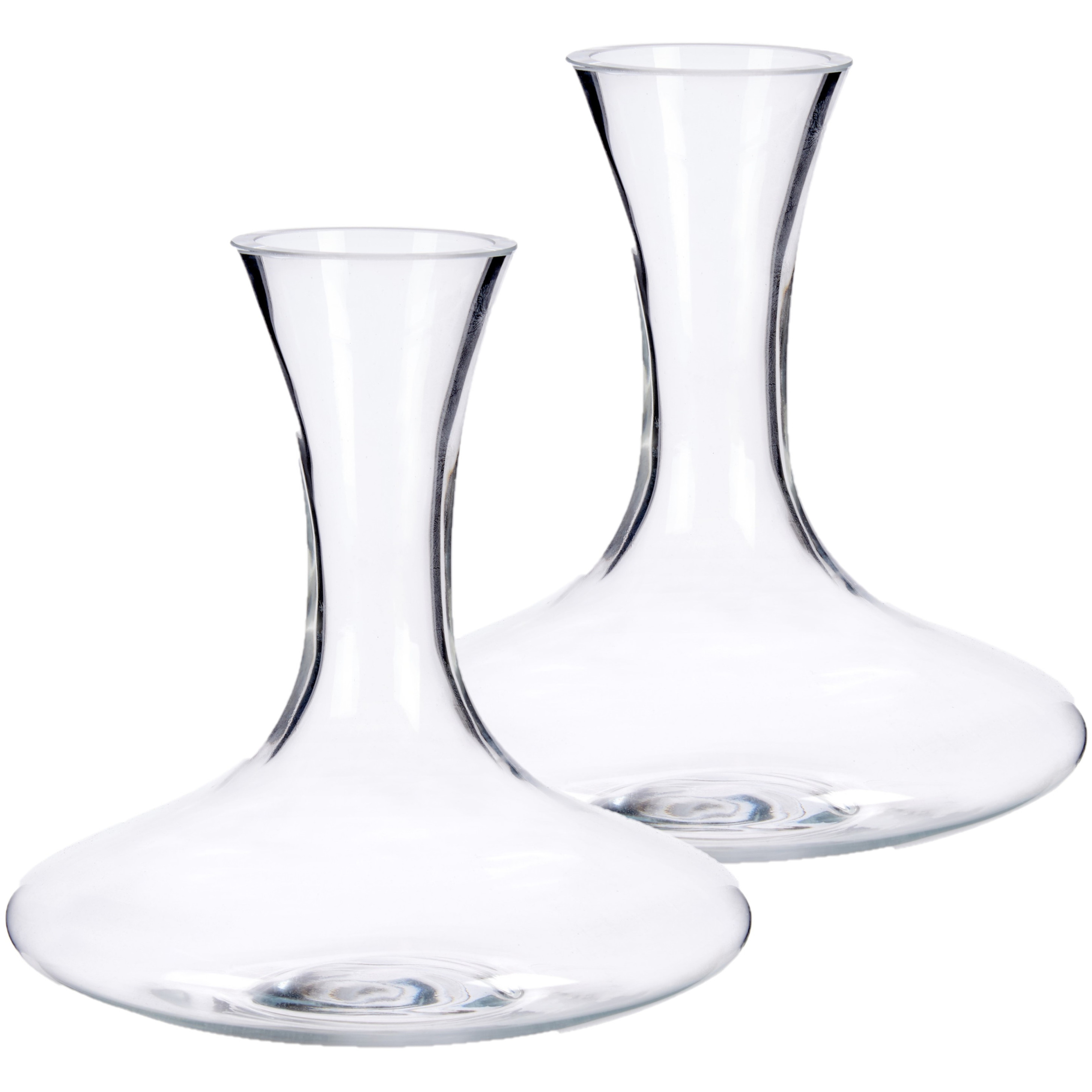 Vivalto Set van 2x stuks glazen wijn karaffen / decanteer kannen 1,4 liter 21 x 21 cm -