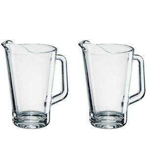 Merkloos 2x Glazen water karaffen/pitchers van 1,5 Conic -