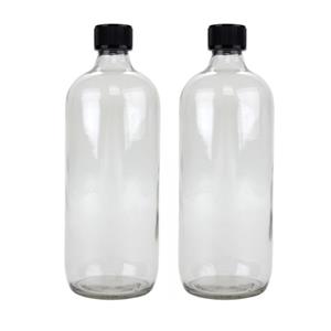 Merkloos 8x Glazen ronde flessen met schroefdoppen 1000 ml -