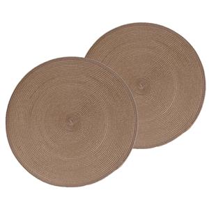 Secret de Gourmet Set van 8x stuks placemats gevlochten kunststof taupe cm -