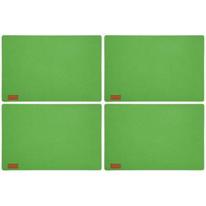 Merkloos 8x stuks rechthoekige placemats met ronde hoeken polyester groen 30 x 45 cm -