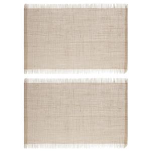 Secret de Gourmet Set van 10x stuks placemats uni lichtbruin jute 45 x 30 cm -