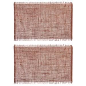 Secret de Gourmet Set van 10x stuks placemats uni terra bruin jute 45 x 30 cm -