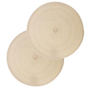 Secret de Gourmet Set van 8x stuks placemats gevlochten kunststof beige cm -