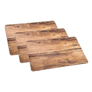 Merkloos Set van 10x stuks placemats eikenhout opdruk x 28,5 cm -