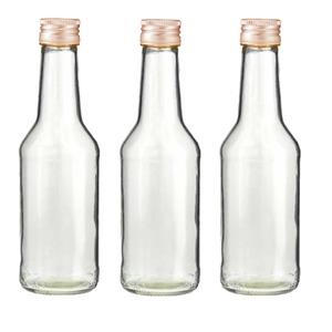 Merkloos Set van 20x stuks 1x kleine glazen flesjes met schroefdop van 200 ml - Bruiloft bedankjes -