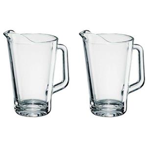 Merkloos 3x Glazen water karaffen/pitchers van 1,5 Conic -