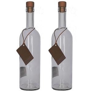 Merkloos 12x stuks glazen flessen met kurken 750 ml -