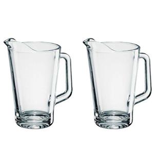 Merkloos 4x Glazen water karaffen/pitchers van 1,5 Conic -