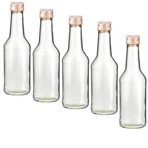 Merkloos Set van 70x stuks 1x kleine glazen flesjes met schroefdop van 200 ml - Bruiloft bedankjes -