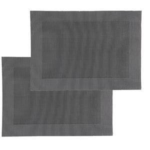 Secret de Gourmet Set van 10x stuks placemats zwart texaline 50 x 35 cm -