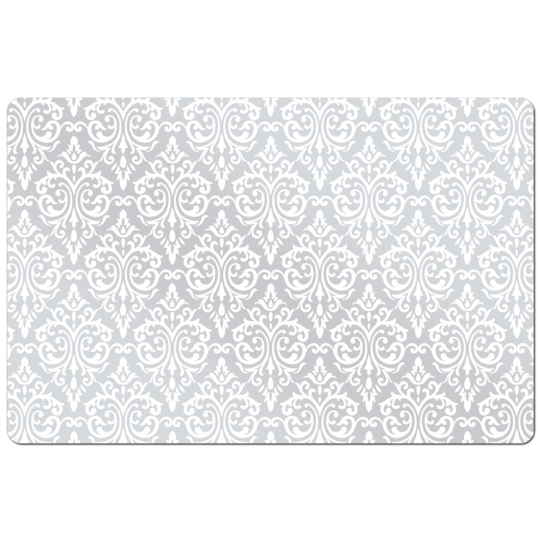 Zeller Set van 10x stuks rechthoekige placemats met witte barok print 43,5 x 28,5 cm -