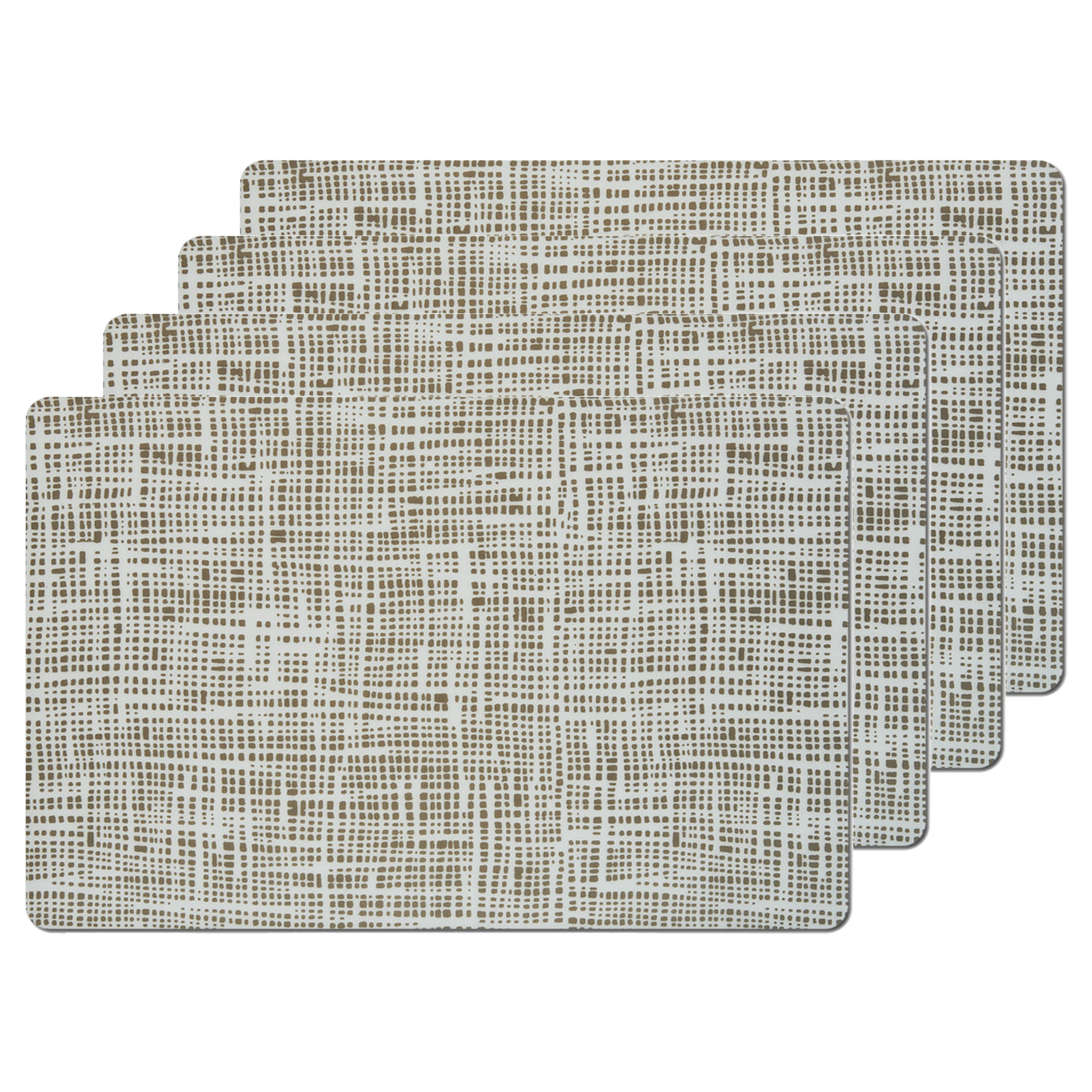 Zeller Placemats gestreept - 10x - kunststof - x 29 cm - grijs - abstract -