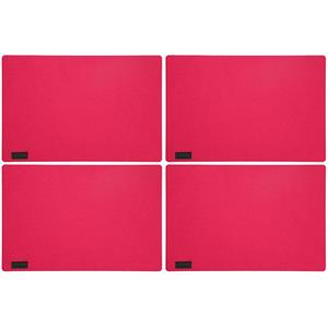 Merkloos 10x stuks rechthoekige placemats met ronde hoeken polyester fuchsia roze 30 x 45 cm -