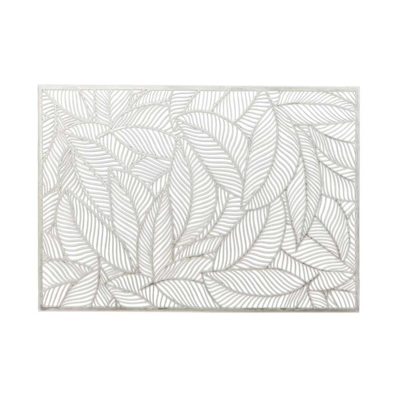 Unique Living 10x Placemats/onderleggers zilveren bladeren 30 x 45 cm -