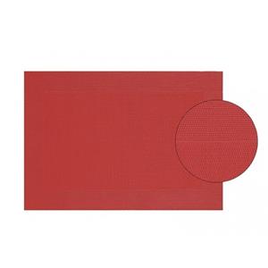 Merkloos Set van 12x stuks placemats gevlochten rood 45 x 30 cm -
