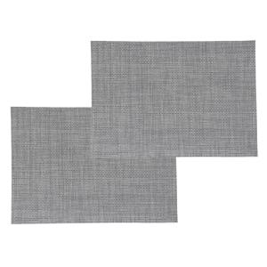 Secret de Gourmet Set van 12x stuks placemats uni grijs texaline 50 x 35 cm -