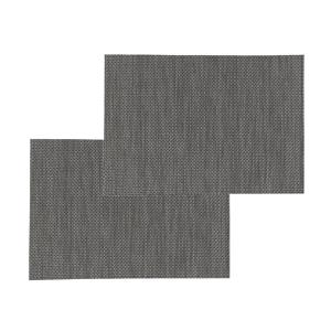 Secret de Gourmet Set van 12x stuks placemats uni zwart texaline 50 x 35 cm -