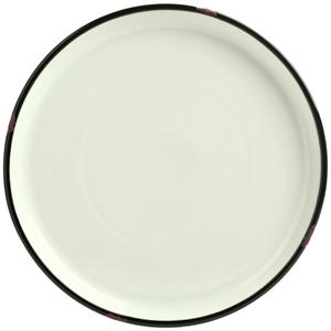 Vega Plat bord Liron; 25x3 cm (ØxH); crème wit/zwart; rond; 4 stuk / verpakking