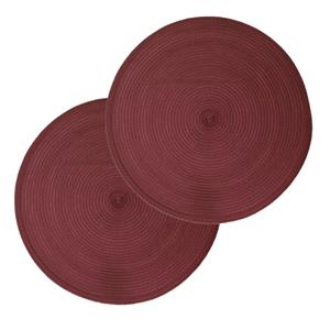 Secret de Gourmet Set van 12x stuks placemats gevlochten kunststof bordeaux rood cm -