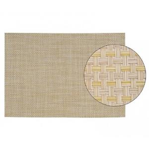 Merkloos 12x stuks placemats met geweven print beige 45 x 30 cm -