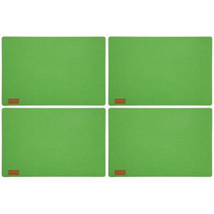 Merkloos 12x stuks rechthoekige placemats met ronde hoeken polyester groen 30 x 45 cm -