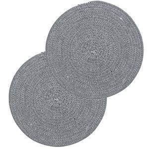 Secret de Gourmet Set van 10x stuks placemats zwart/wit katoen cm -