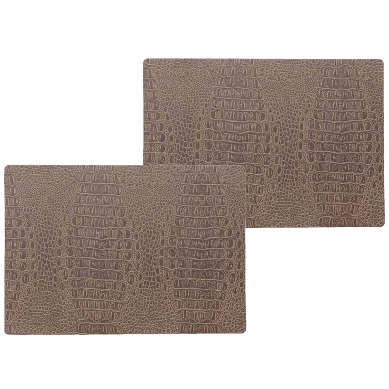 Wicotex 8x stuks stevige luxe Tafel placemats Coko bruin 30 x 43 cm -
