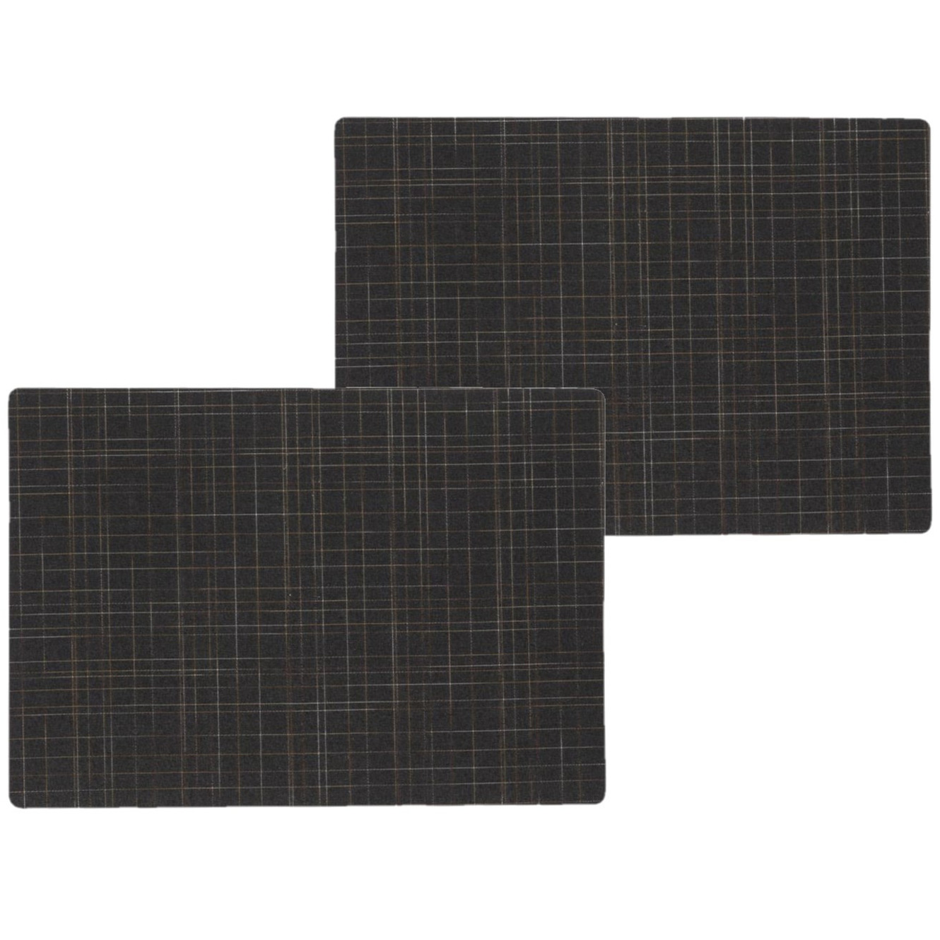 Wicotex 8x stuks stevige luxe Tafel placemats Liso zwart 30 x 43 cm -