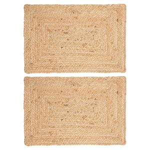 Secret de Gourmet placemats Savannah - 8x - jute - 45 x 30 cm - naturel - gevlochten -